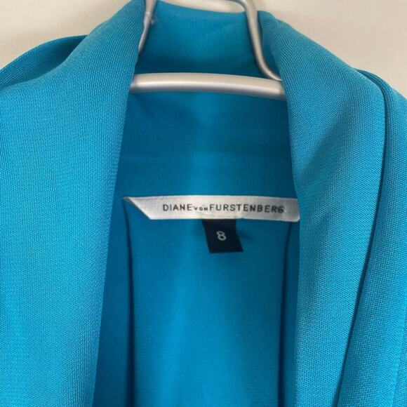 Diane Von Furstenberg Baker Dress In Blue SIZE 8 - Picture 4 of 7